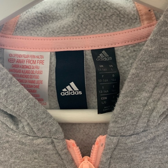Grey and pink original adidas jacket (13-14 yrs) - Picture 3 of 3